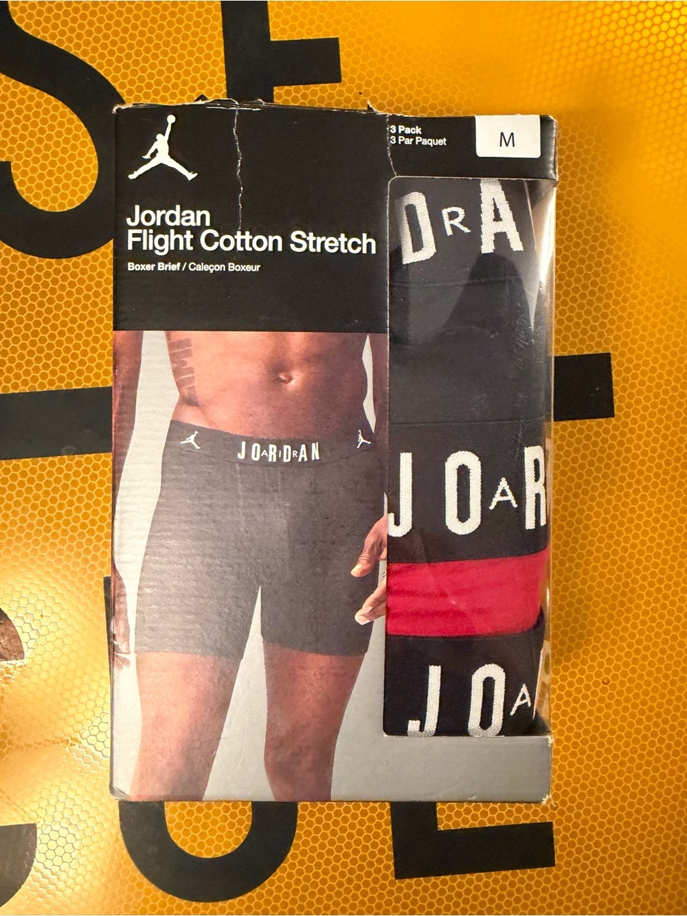 Jordan Flight Cotton Stretch Boxer Briefs - Black/Red - Men's Size M🏀